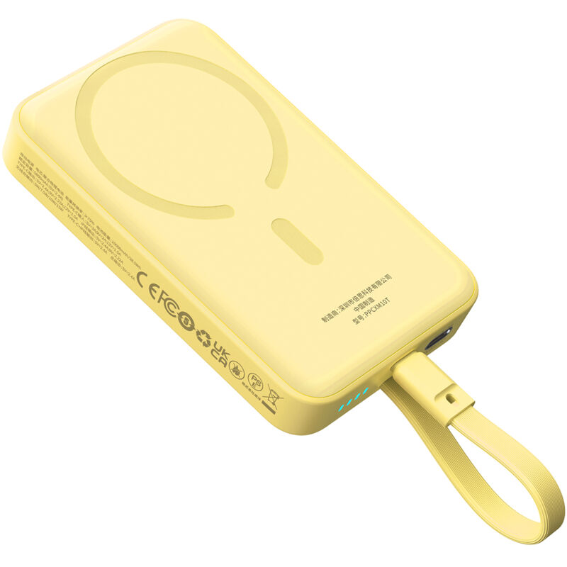 foto del prodotto mini powerbank magsafe 10000mah 30w con cavo usb c 0,3m giallo