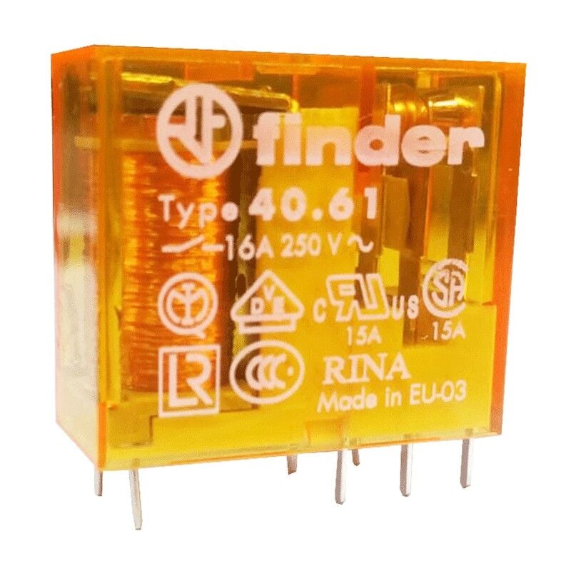 foto del prodotto mini rel finder 1 scambio 16a bobina 12vac alternata 406180120000
