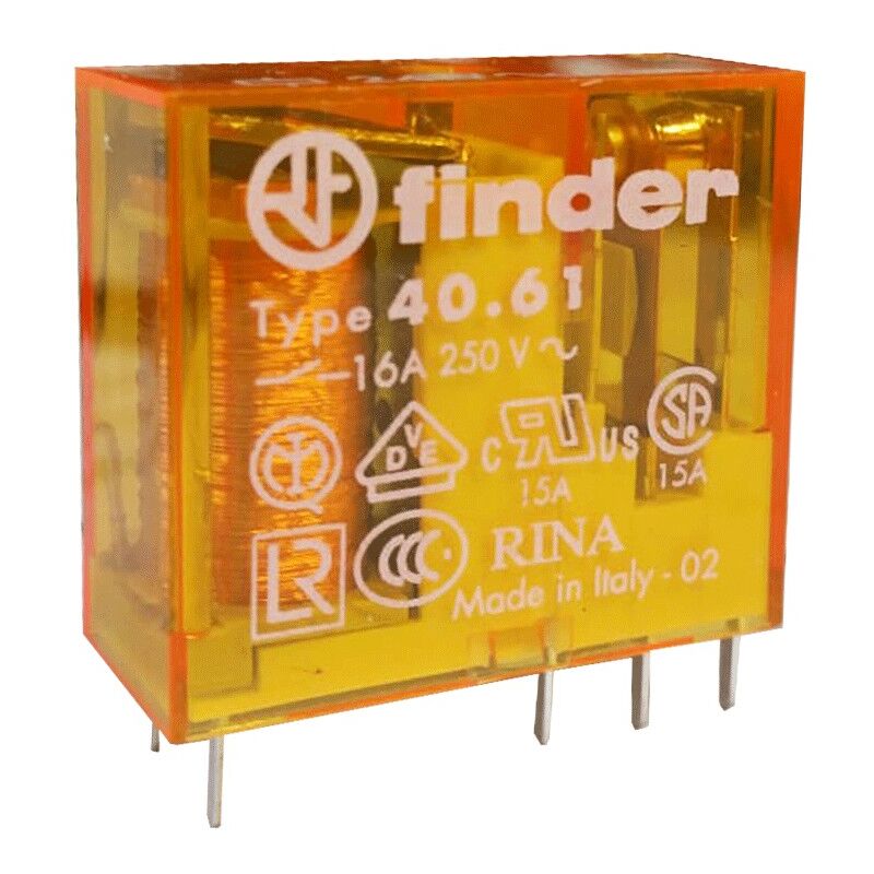 foto del prodotto mini rel finder 1 scambio 16a bobina 24vac alternata 406180240000pac