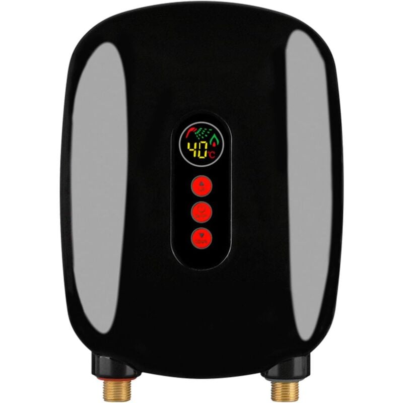 foto del prodotto mini scaldabagno elettronico, 6,5 kw, 220 v, scaldabagno con display lcd, per bagno e cucina nero 