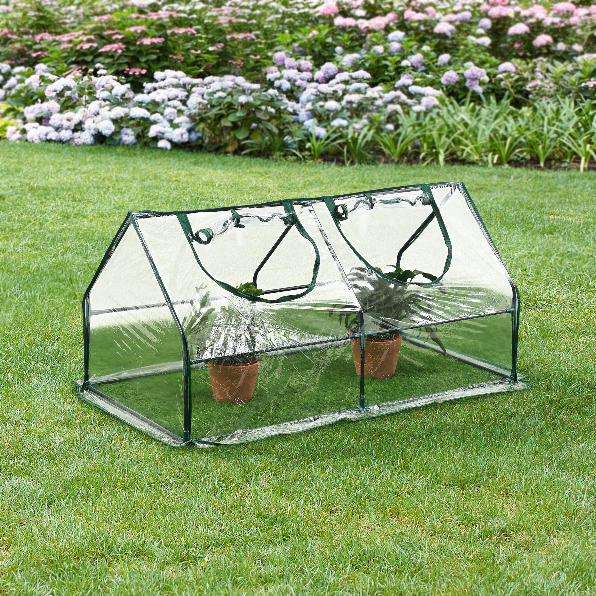 foto del prodotto mini serra 39 laubach 39 per giardino balcone lxpxa 120 x 60 x 60 cm copertura in pvc en.casa 