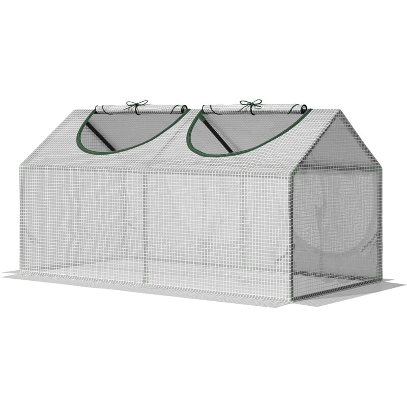 foto del prodotto mini serra da giardino 2 finestre avvolgibili copertura pe outsunny