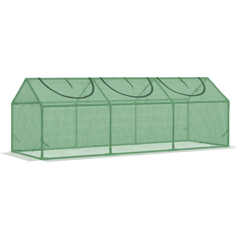 foto del prodotto mini serra da giardino 3 finestre avvolgibili copertura pe outsunny