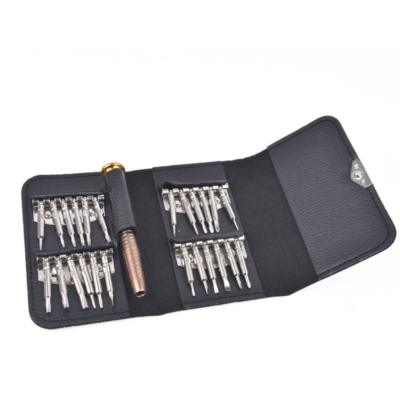 foto del prodotto mini set di cacciaviti di precisione kit da 25 pezzi per la riparazione di cellulari, laptop, orologi e giocattoli