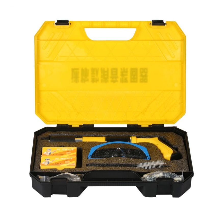 foto del prodotto mini sparachiodi, pistola sparachiodi manuale portatile regolabile a 5 velocità, sparachiodi per cemento, per carpenteria e decorazione, chiodi ad