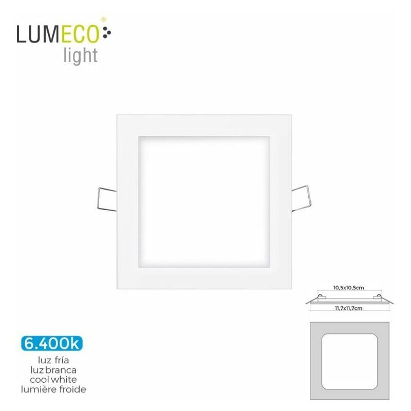 foto del prodotto mini spot quadrato led edm 11,7cm 6w 320lm 6400k cornice bianca 31605