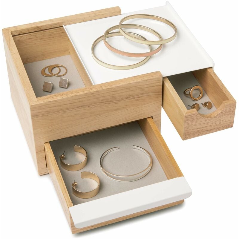 foto del prodotto mini stowit portagioie, legno di hevea, naturale umbra