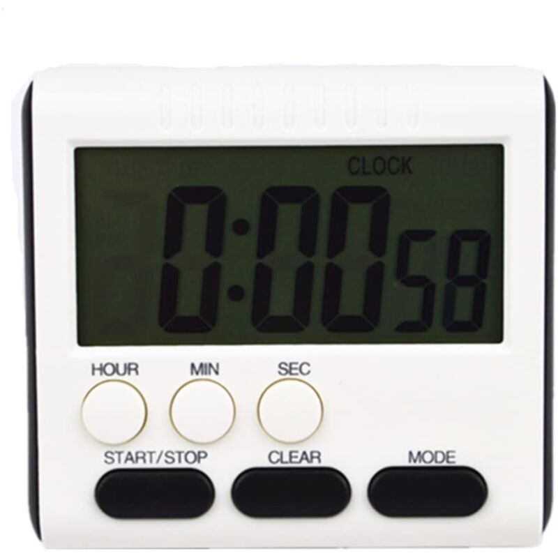 foto del prodotto mini timer digitale, formato 24 ore, conto alla rovescia e cronometro, per cucina, sport, studio, riunioni