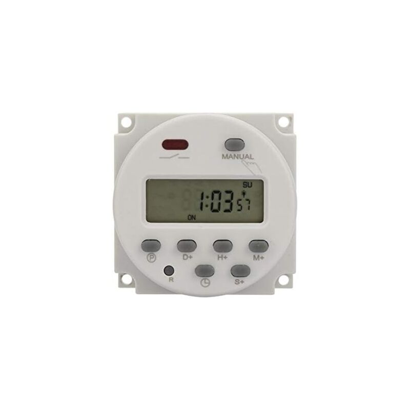 foto del prodotto mini timer programmabile, da 1 minuto a 168 ore, controllo elettronico automatico del tempo, 5 v, 12 v, 24 v, 110 v, 220 v, timer digitale da parete