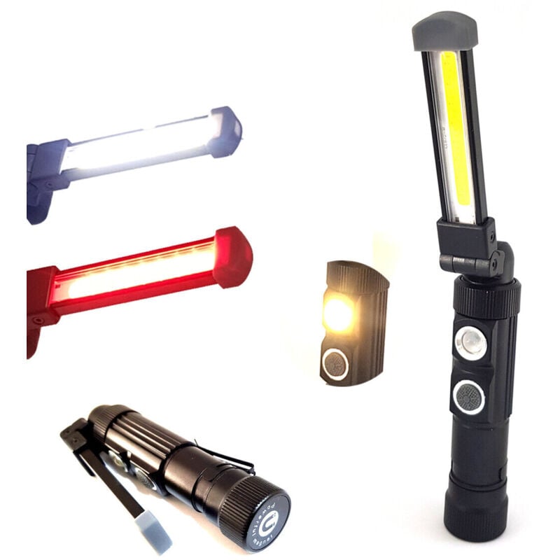 foto del prodotto mini torcia ricaricabile usb led cob magnetica luce lampada lavoro te b0097