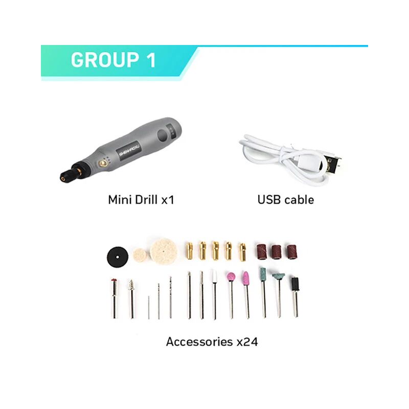 foto del prodotto mini trapano elettrico senza fili da 3,6 v smerigliatrice, set di accessori per utensili elettrici