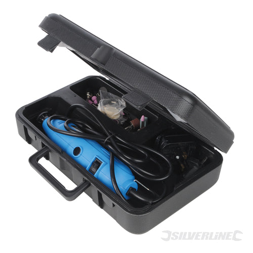 foto del prodotto mini trapano utensile multiuso per tagli levigatura lucidatura silverline 135w