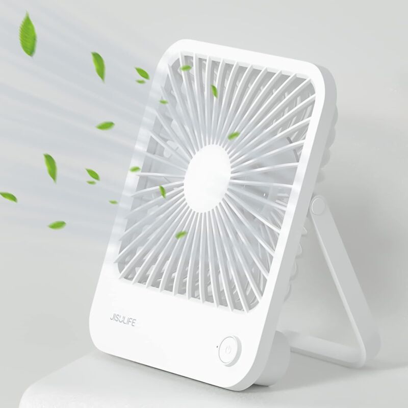 foto del prodotto mini ventilatore portatile, con batteria ricaricabile da 4500 mah, piccolo ventilatore pieghevole a 180 , ventola silenziosa regolabile a 4 velocit ,