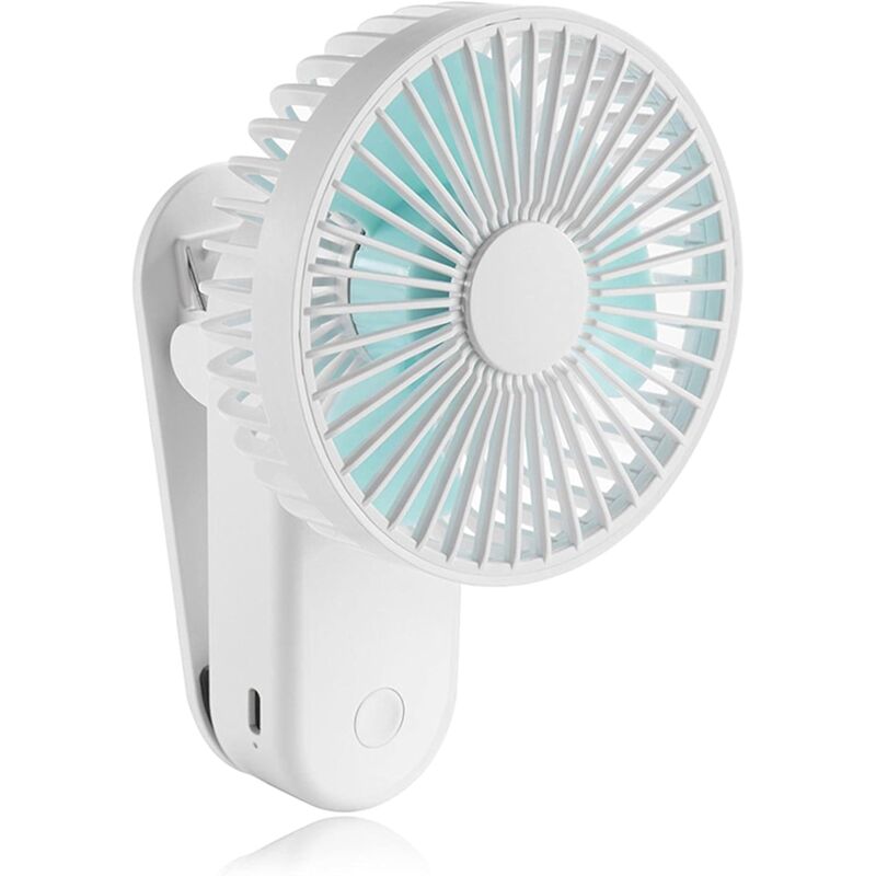 foto del prodotto mini ventilatore portatile usb con batteria ricaricabile, 3 velocit , doppio ventilatore da scrivania personale per casa, esterno, campeggio