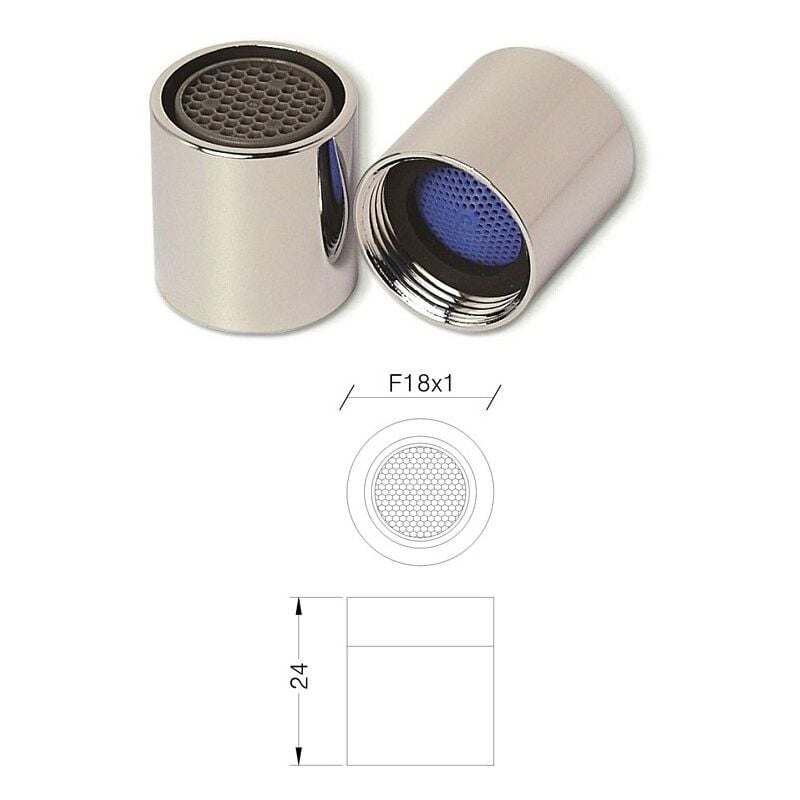 foto del prodotto miniaeratori in ottone cromato con filetto femmina f18x1 454700oc18x1
