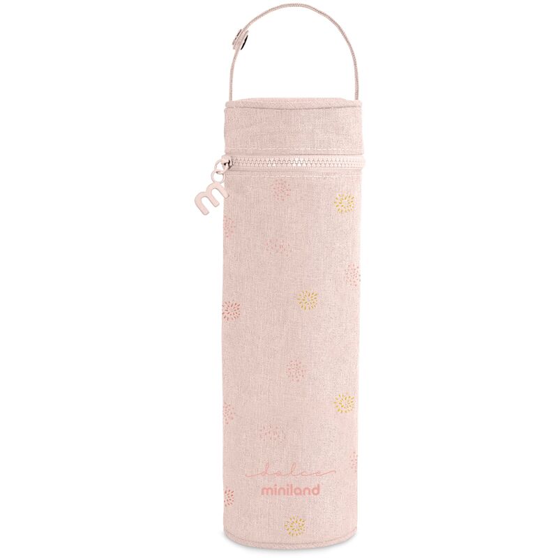 foto del prodotto miniland thermibag candy 500ml. coperchio isotermico con maniglia per appendere e trasportare facilmente. ideale per bottiglie o thermos. collezione