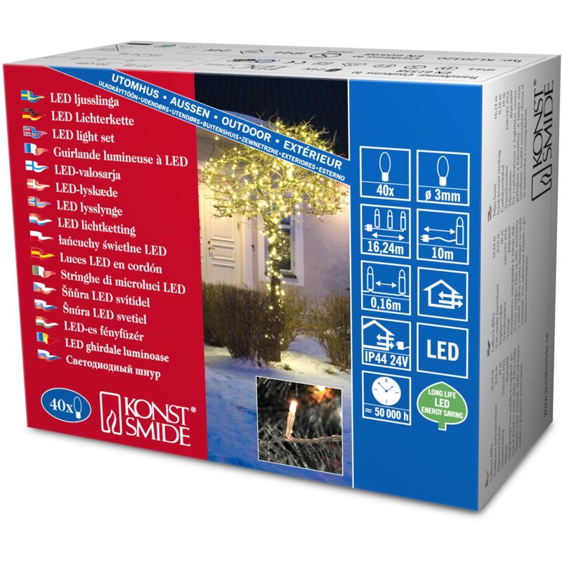foto del prodotto minilucciole led, bianco warm wei transparent , 40 diodi konstsmide