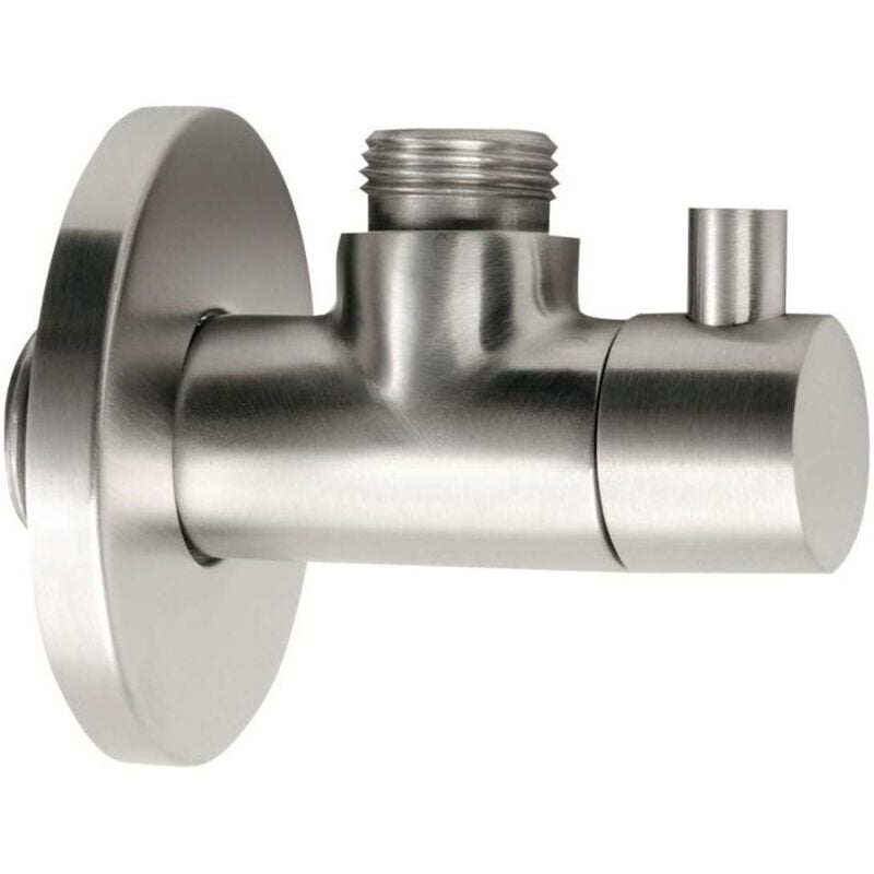 foto del prodotto minimal rubinetto a squadra con rosetta, 1 2 x 3 8 per acqua calda, acciaio inox mi058t sapho