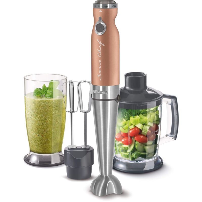 foto del prodotto minipimer immersione shb 56xx, frullatore 4 in 1, frullatore elettrico con bicchiere da 800ml, tritatutto elettrico, fruste elettriche, potenza da