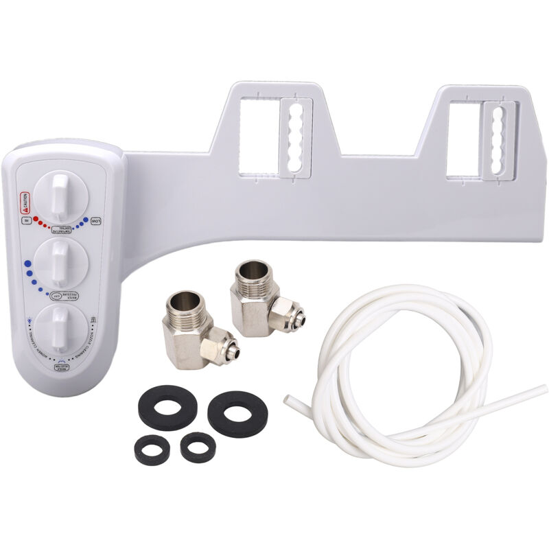 foto del prodotto minkurow bidet caldo e freddo, spray per wc a doppio ugello autopulente, sedile da bagno non elettrico