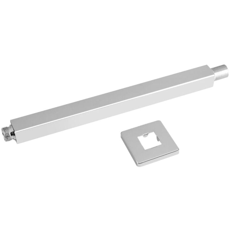 foto del prodotto minkurow braccio di prolunga per doccia a soffitto quadrato cromato da 30 cm montato a parete per soffione doccia da bagno