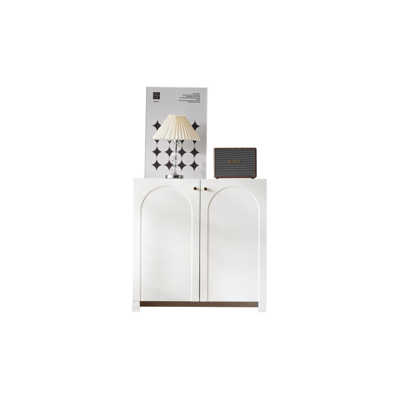 foto del prodotto minkurow credenza, cassettiera, armadio a 2 ante, credenza, armadio alto, bianco crema, dimensioni 80 x 40 x 80 cm