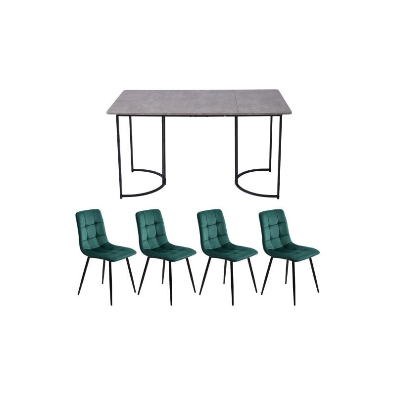 foto del prodotto minkurow gruppo da pranzo 5 pezzi , tavolo da pranzo con set di 4 sedie, set tavolo da cucina moderno, tavolo da cucina 140x80 cm con gambe in