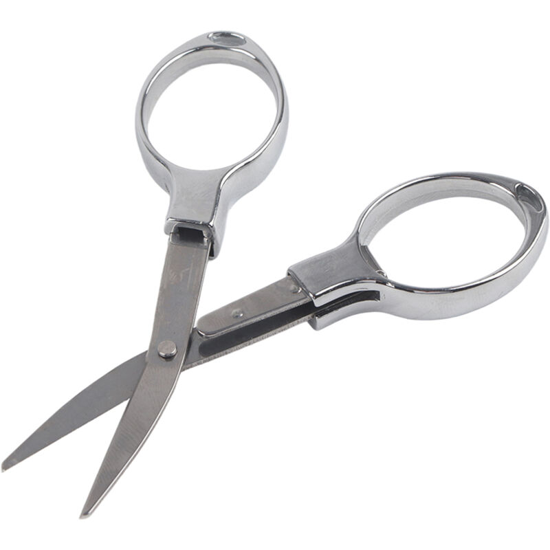 foto del prodotto minkurow mini forbici da pesca pieghevoli in acciaio inossidabile portachiavi confezione in blister argento 
