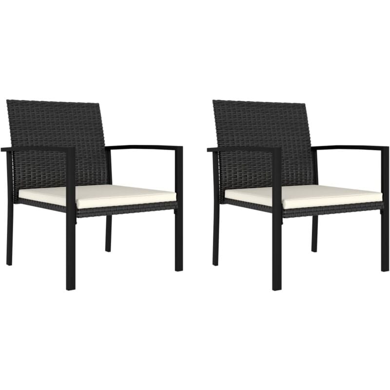 foto del prodotto minkurow set 2 sedie moderne dal design ergonomico in polyrattan da esterni vari colori colore nero