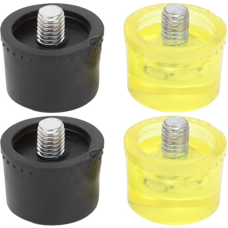 foto del prodotto minkurow set di 2 punte di ricambio per martello con testa di impatto in gomma set di accessori per martello giallo nero diametro 25 mm