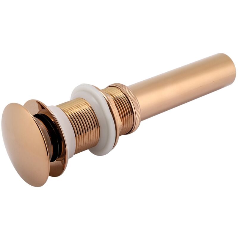 foto del prodotto minkurow set di scarico pop up per lavabo da bagno in ottone g1 1 4 senza troppopieno oro rosa 