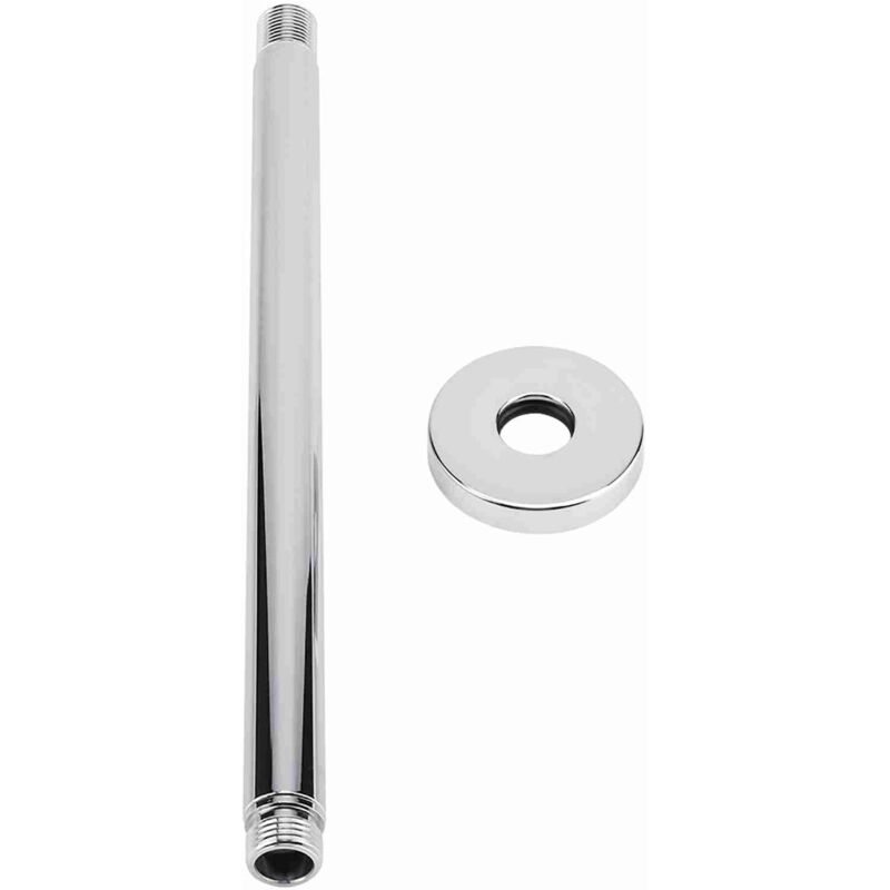 foto del prodotto minkurow supporto a parete per tubo doccia in acciaio inossidabile con parte superiore rotonda per soffione doccia a soffitto del bagno 30 cm 