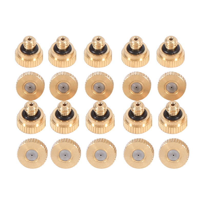 foto del prodotto minkurow ugelli nebulizzatori in ottone per sistema di raffreddamento 0,4 mm 10 24 unc garden 20 pezzi