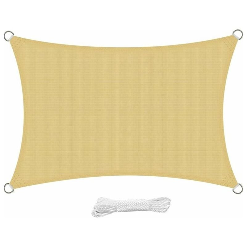 foto del prodotto minkurow vela ombreggiante rettangolare 3x4m vela ombreggiante traspirante in hdpe vela ombreggiante traspirante anti uv per giardino patio