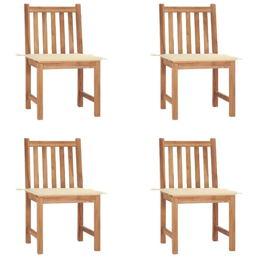 foto del prodotto minkurow vidaxl sedie da giardino 4 pz con cuscini in legno massello di teak
