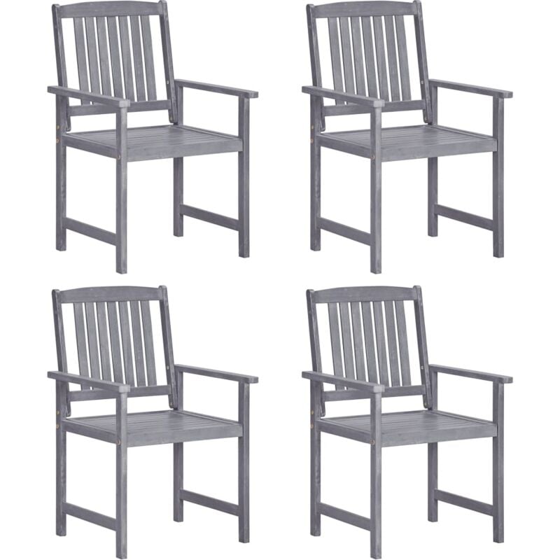 foto del prodotto minkurow vidaxl sedie da giardino 4 pz in legno massello di acacia grigio