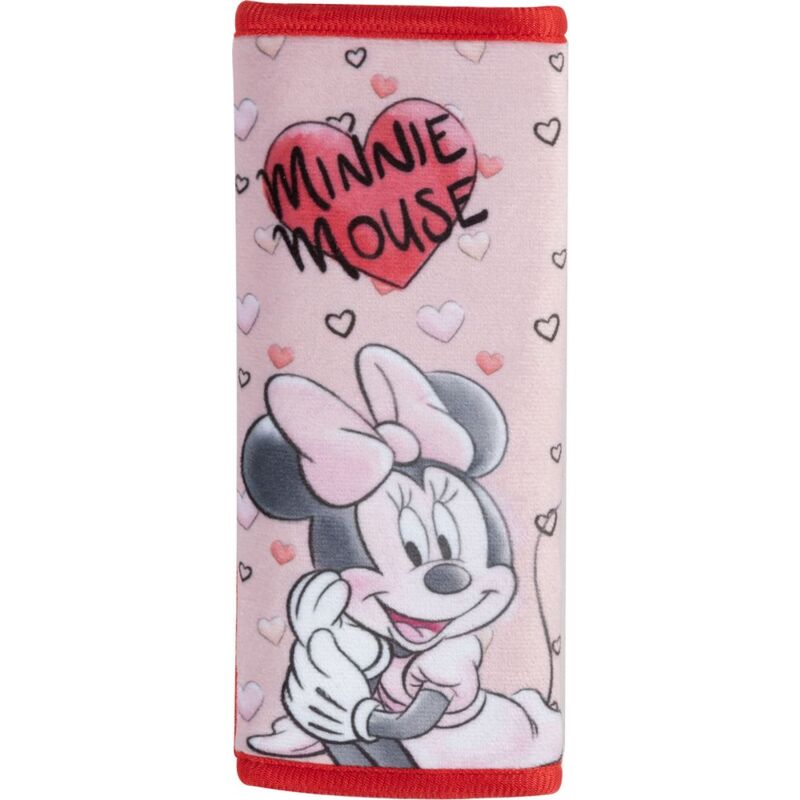 foto del prodotto minnie mouse passacintura auto minnie topolina di colore rosa, chiusura con velcro