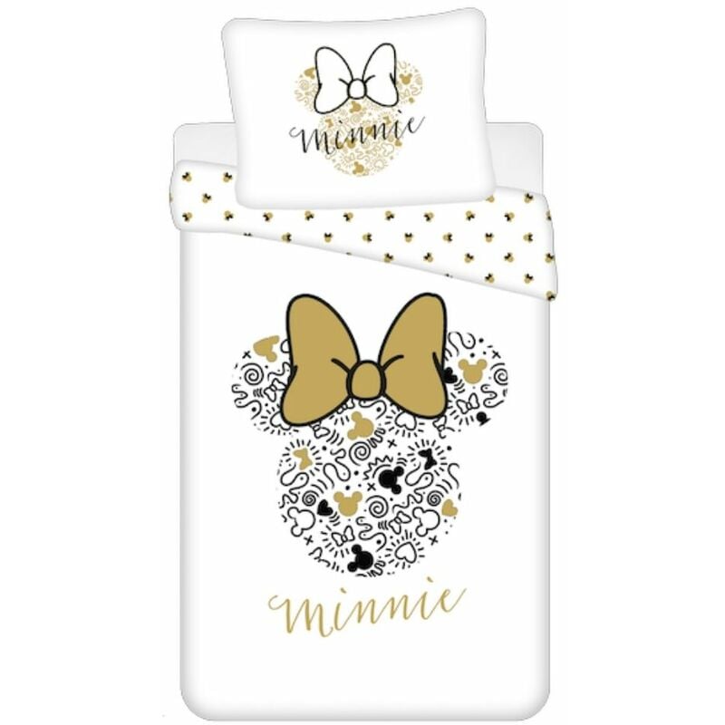 foto del prodotto minnie parure copripiumino disney gold