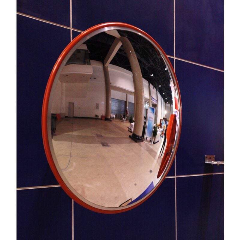 foto del prodotto mir001 specchio stradale convesso per traffico, 45 cm di diametro, specchio per la sicurezza del negozio, specchio panoramico da esterno o interni,