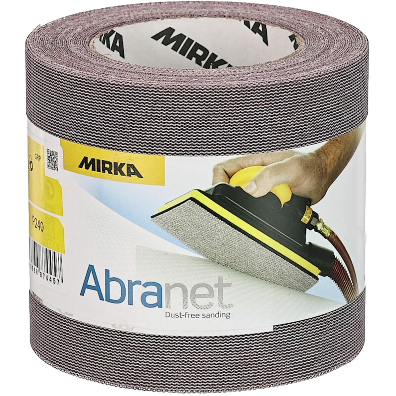 foto del prodotto mirka abranet rotolo abrasivo netto 115 mm x 10 m a strappo grana p240 1 rotolo per levigare legno, stucco, vernice, plastica 545by001253r