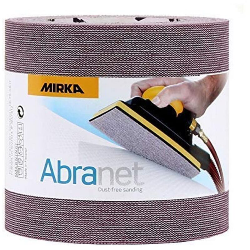 foto del prodotto mirka abranet rotolo abrasivo netto 115 mm x 10 m a strappo grana p800 1 rotolo per levigare legno, stucco, vernice, plastica 545by001813r