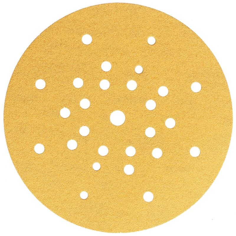 foto del prodotto mirka gold carta abrasiva 225 mm a strappo 27 fori grana p180 25 dischi per levigare pareti e soffitti con levigatrice a secco per levigare