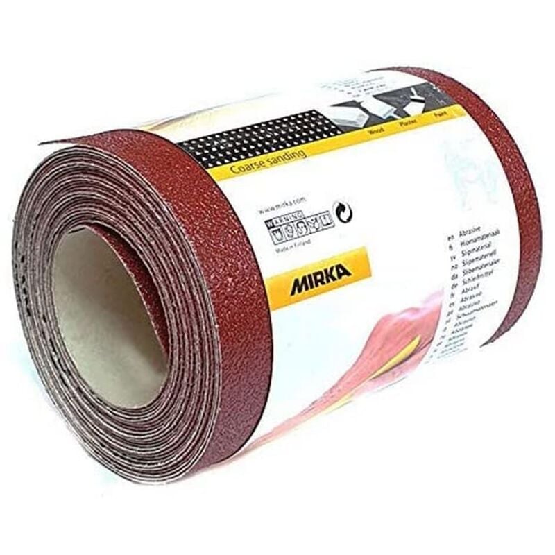 foto del prodotto mirka red carta vetrata in rotolo 115mm x 5m grana p120 1 rotolo per la levigatura di legno, metallo e plastica