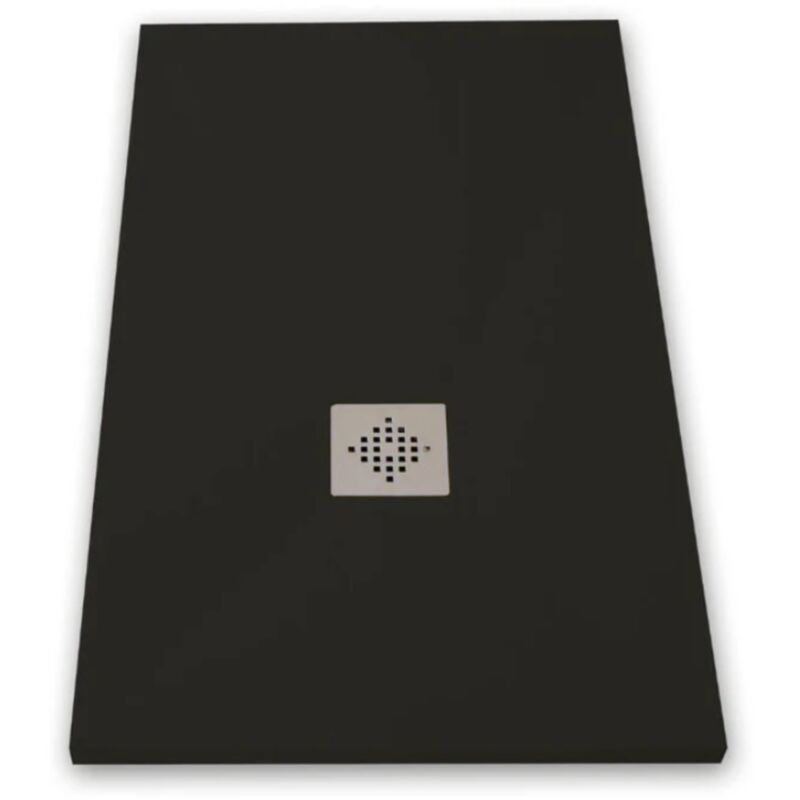 foto del prodotto mirlo piatto doccia ultrasottile 100 x 110 cm pure in resina finitura ardesia nero