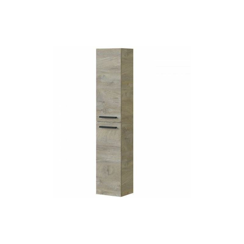 foto del prodotto miroytengo colonna bagno sospesa aruba in melaminico bianco lucido, cemento o rovere alaska 30x150 cm