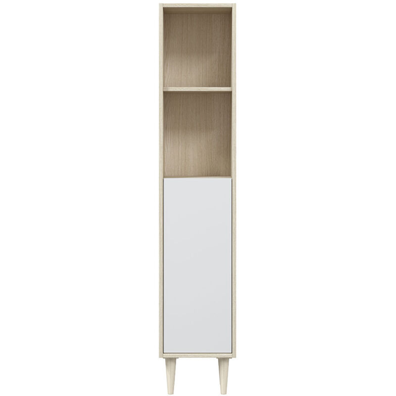 foto del prodotto miroytengo colonna bagno verona con gambe rovere e bianco lucido 30x25x150 cm