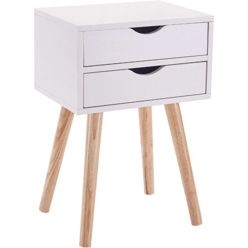 foto del prodotto miroytengo comodino alto bianco con 2 cassetti, fiano, camera da letto moderna nordica, 60x40x30 cm