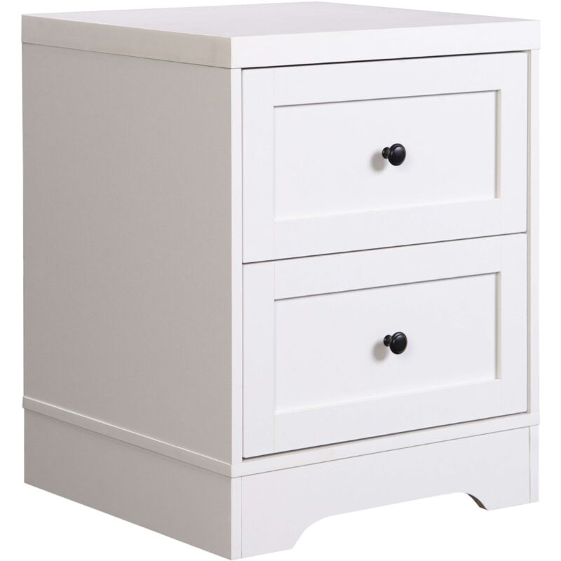 foto del prodotto miroytengo comodino ottavia a 2 cassetti, stile contemporaneo, bianco, 40x50 cm, mobili per camera da letto