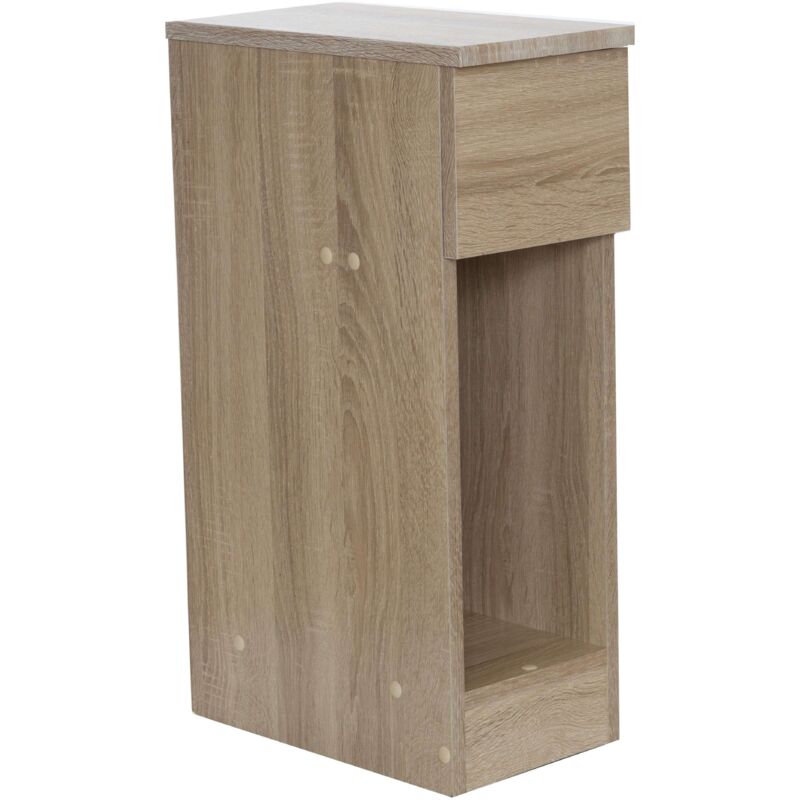 foto del prodotto miroytengo comodino sottile per camera da letto nei colori bianco rovere, bianco chiaro, rovere chiaro o nero tapu 1 cassetto e 1 nicchia 60x35x24