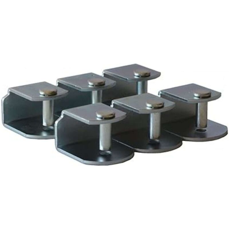 foto del prodotto miroytengo confezione da 6 morsetti metallici per reti tubolari da 30x30 mm, sistema antirumore altamente stabile e resistente.